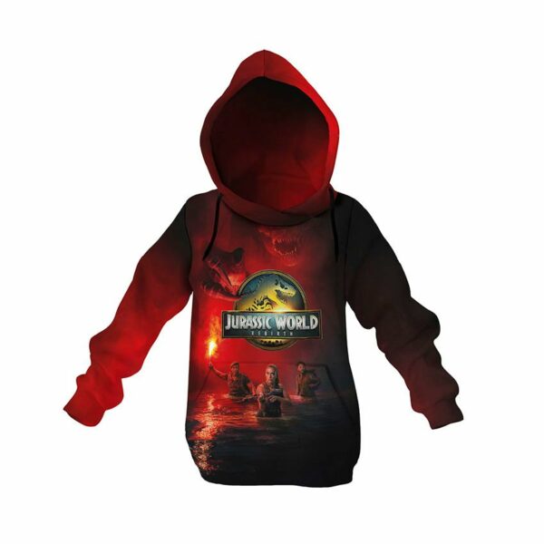Худи детское с принтом «Мир Юрского периода. Охота в темноте. Jurassic World. Hunt in the Dark»