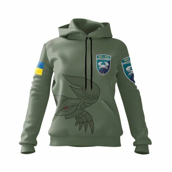 Худі жіноче з принтом «34-та окрема бригада берегової оборони. Воля і честь. Will and honor»