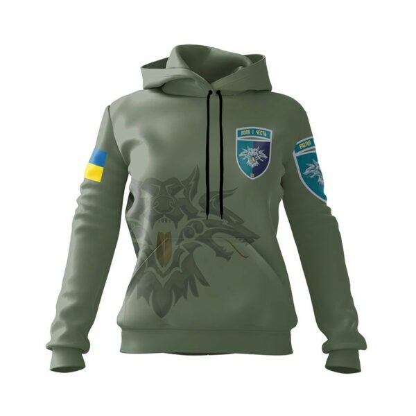 Худі жіноче з принтом «38-ма окрема бригада морської піхоти. Воля і честь. Will and honor»