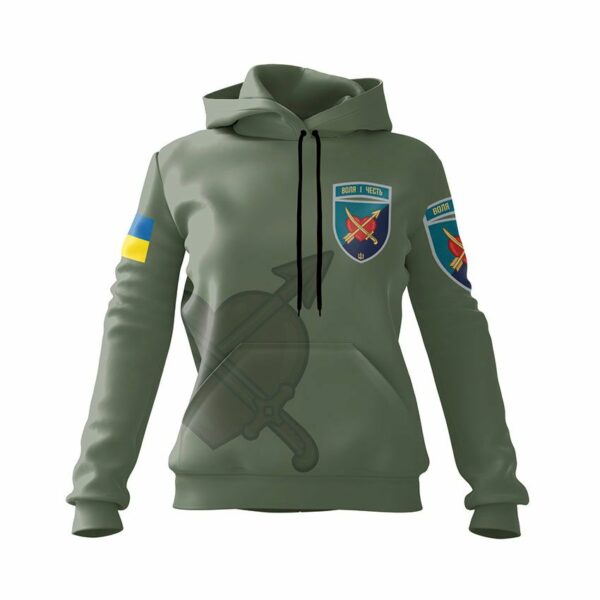 Худі жіноче з принтом «39-та окрема бригада берегової оборони. Воля і честь. Will and honor»