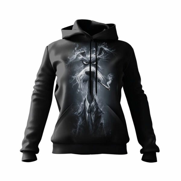 Худі жіноче з принтом «Курящий пес. Мафія тварин. Smoking dog. Like a boss. Animal Mafia»