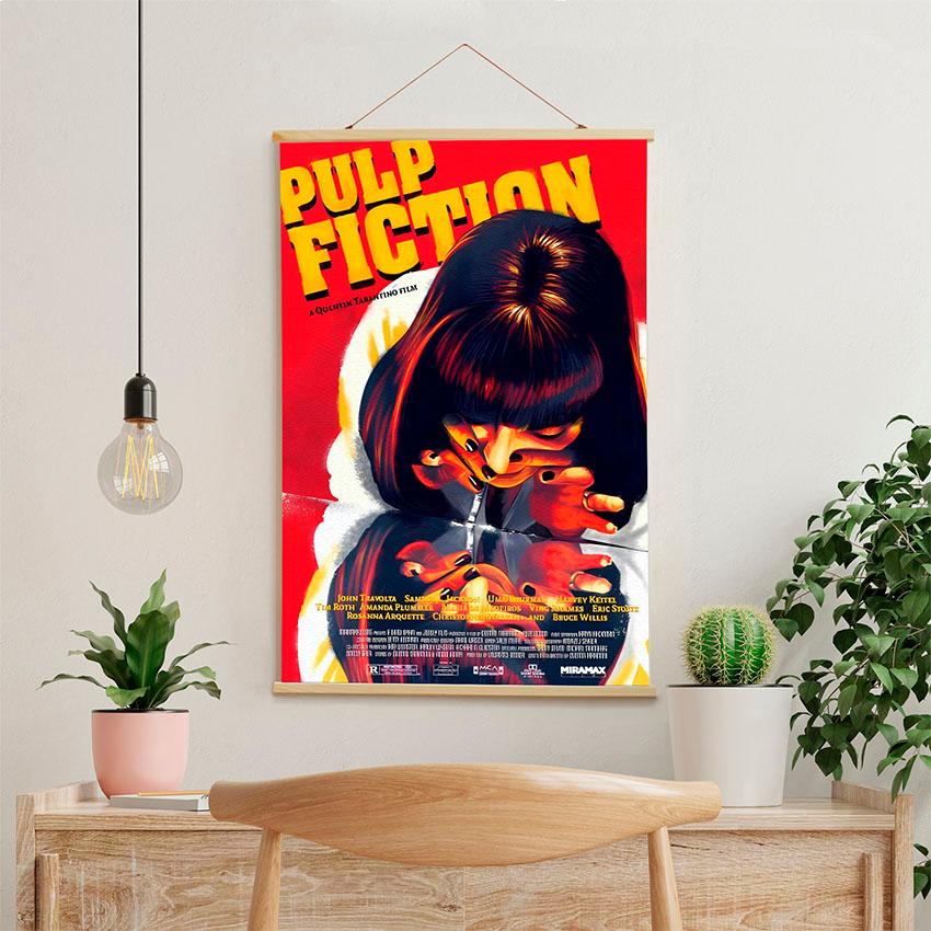 Постер на стену из ткани «Криминальное чтиво. Теневая история. Pulp Fiction. Shadow Story»