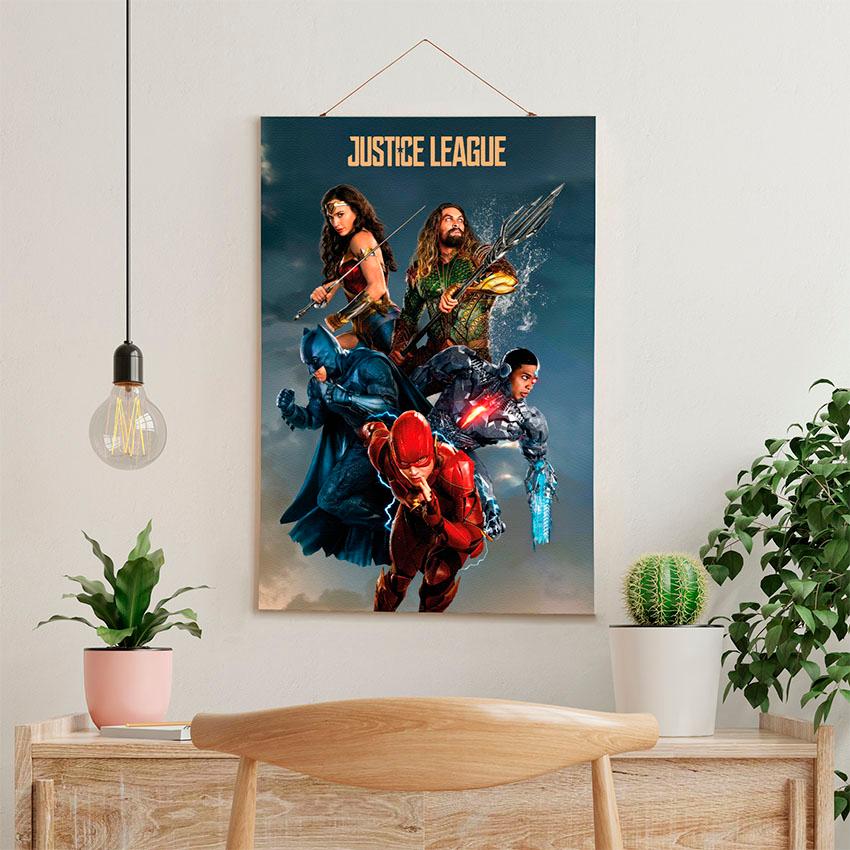 Постер на стену из ткани «Лига справедливости. Сила героев. Justice League. Power of Heroes»