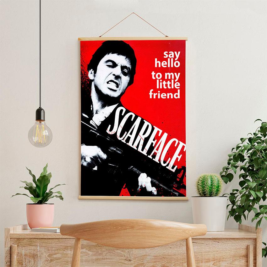 Постер на стену из ткани «Лицо со шрамом. Темный герой. Scarface. Dark Hero»