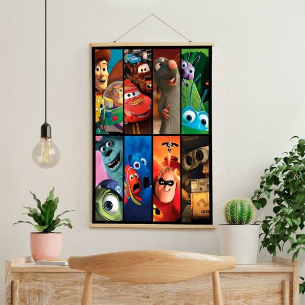 Постер на стену из ткани «Пиксар. Мультфильмы детства. Pixar. Childhood Cartoons»