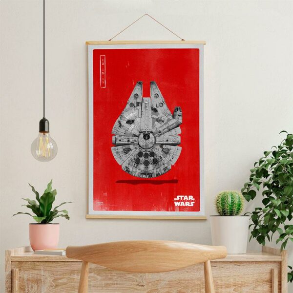 Постер на стіну з тканини «Зоряні Війни на червоному фоні. Star Wars on the red background»