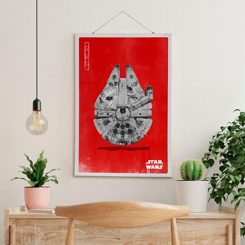 Постер на стену из ткани «Звездные войны на красном фоне. Star Wars on the red background»