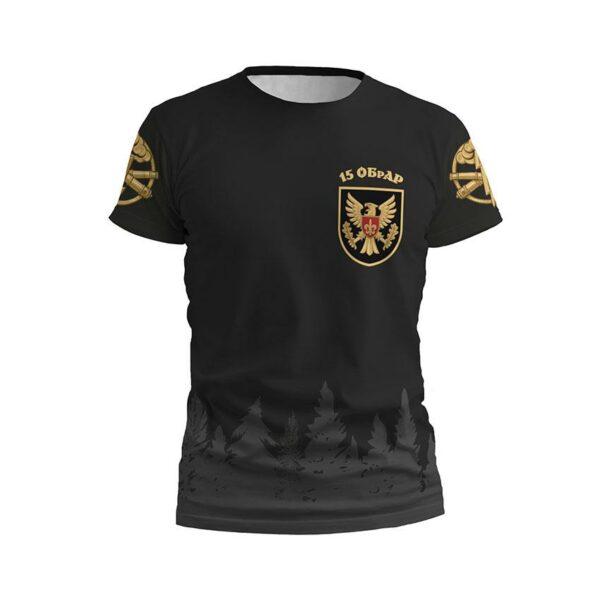 Футболка мужская спортивная с принтом «15-я отдельная бригада артиллерийской разведки. Сила разведки. Power of Recon»
