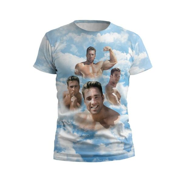 Футболка мужская спортивная с принтом «Билли Херрингтон. Облака силы. Billy Herrington. Clouds of Strength»