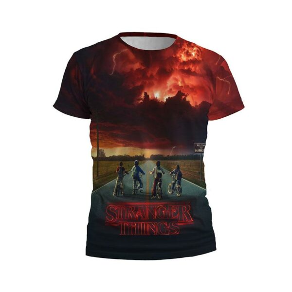 Футболка чоловіча спортивна з принтом «Дивні дива. Сильна команда. Stranger Things. Strong team»