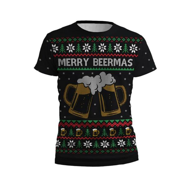 Футболка мужская спортивная с принтом «Пиво. Веселое Рождество. Beer. Merry Christmas»