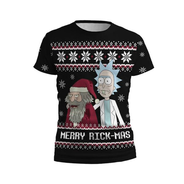 Футболка мужская спортивная с принтом «Рик и Санта. Забавное Рождество. Rick and Santa. Funny Christmas»