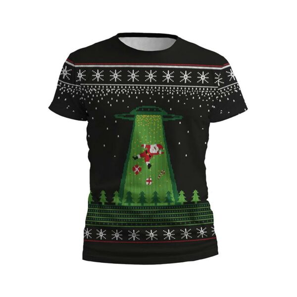 Футболка мужская спортивная с принтом «Рождественское приключение. Санта и пришельцы. Christmas Adventure. Santa and Aliens»