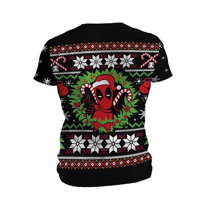 Футболка мужская спортивная с принтом «Рождественский Дэдпул. Christmas Deadpool»