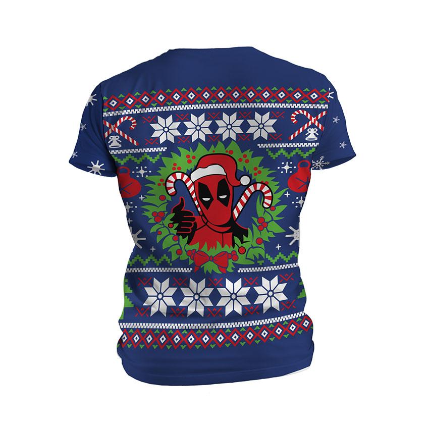 Футболка мужская спортивная с принтом «Рождественский Дэдпул. Christmas Deadpool»