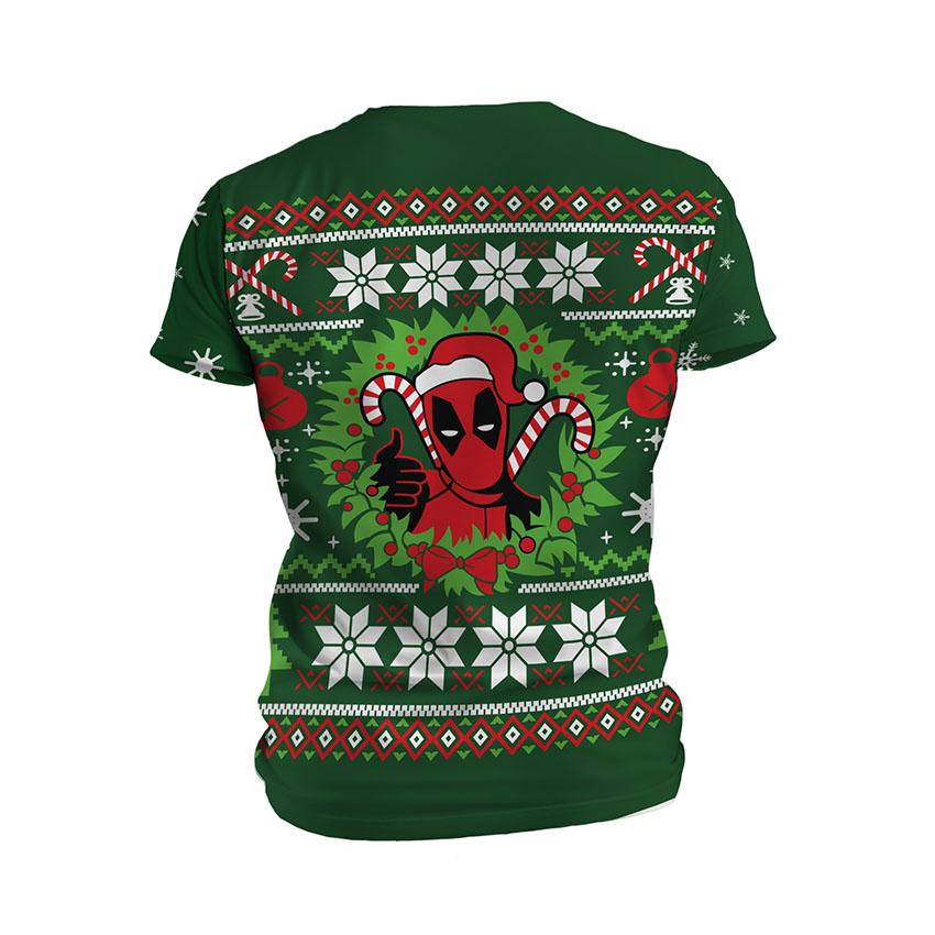 Футболка мужская спортивная с принтом «Рождественский Дэдпул. Christmas Deadpool»