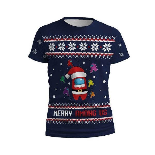Футболка дитяча спортивна з принтом «Амонг Ас. Космічне Різдво. Among Us. Space Christmas»