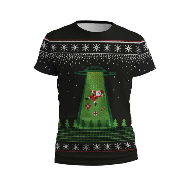 Футболка дитяча спортивна з принтом «Різдвяна пригода. Санта і прибульці. Christmas Adventure. Santa and Aliens»