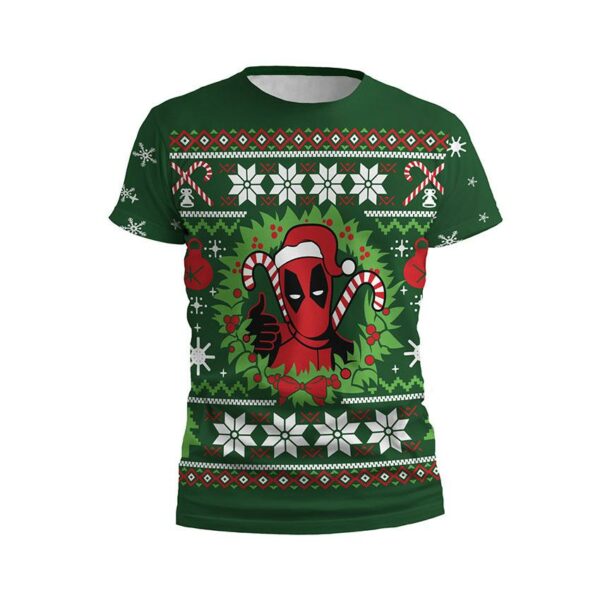 Футболка детская спортивная с принтом «Рождественский Дэдпул. Christmas Deadpool»