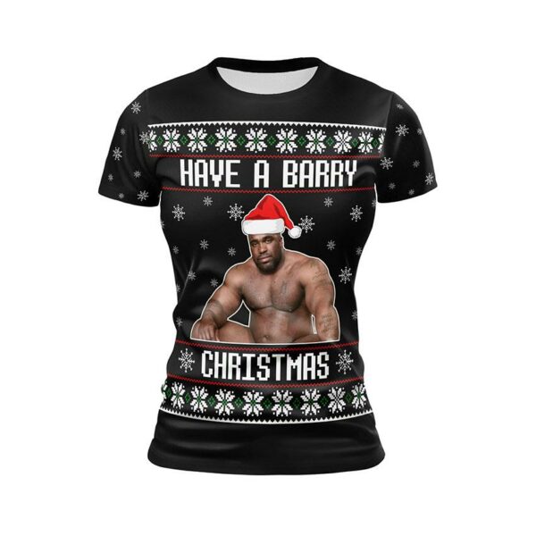 Футболка жіноча спортивна з принтом «Баррі Вуд. Різдво. Barry Wood. Christmas»