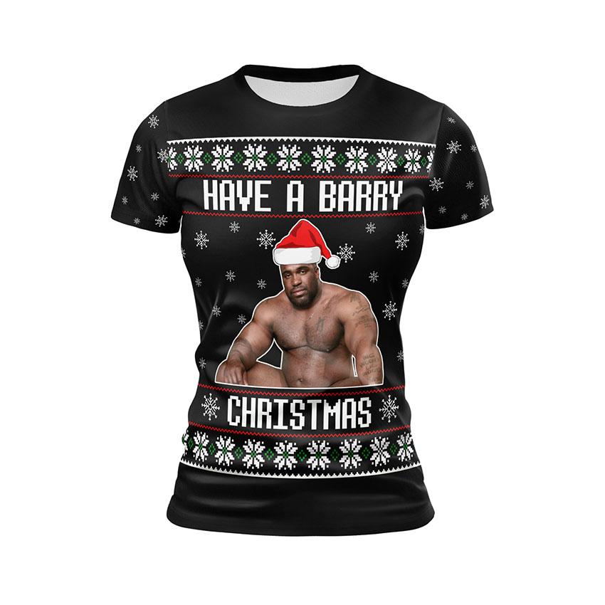 Футболка жіноча спортивна з принтом «Баррі Вуд. Різдво. Barry Wood. Christmas»