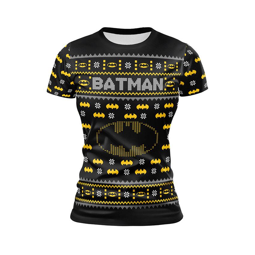 Футболка жіноча спортивна з принтом «Бетмен. Захисник Різдва. Batman. Protector of Christmas»