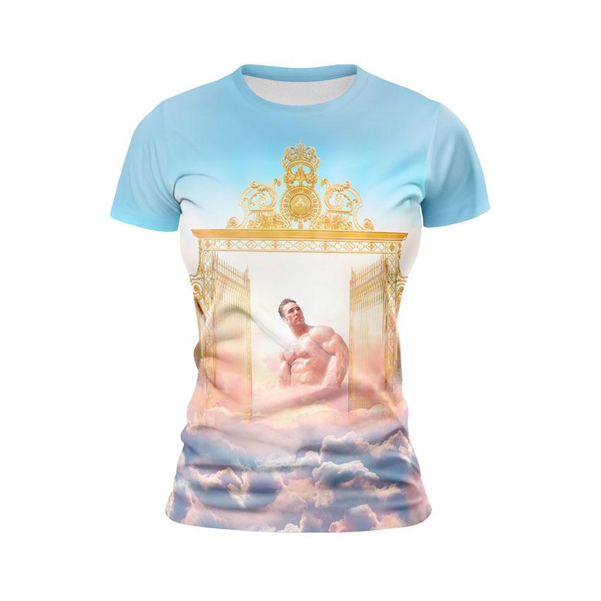 Футболка жіноча спортивна з принтом «Біллі Геррінґтон. Райські ворота. Billy Herrington. Gates of Paradise»