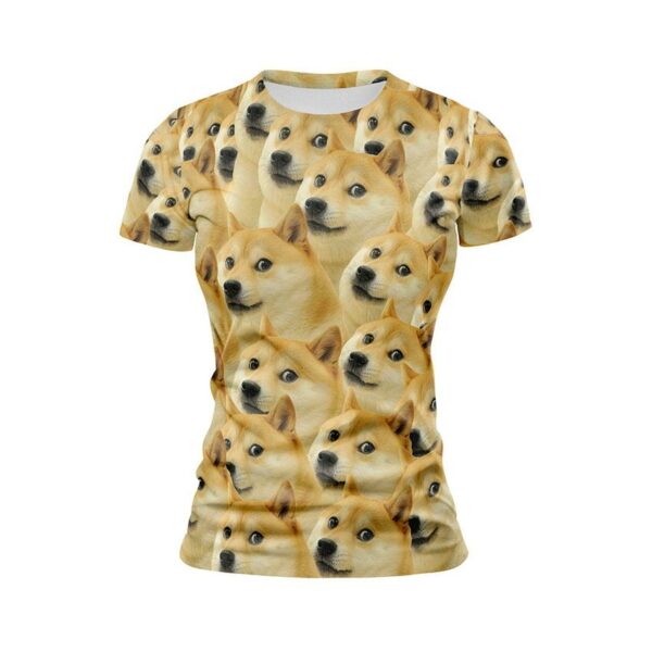 Футболка жіноча спортивна з принтом «Доге. Шиба-іну. Мем. Doge. Shiba inu. Meme»