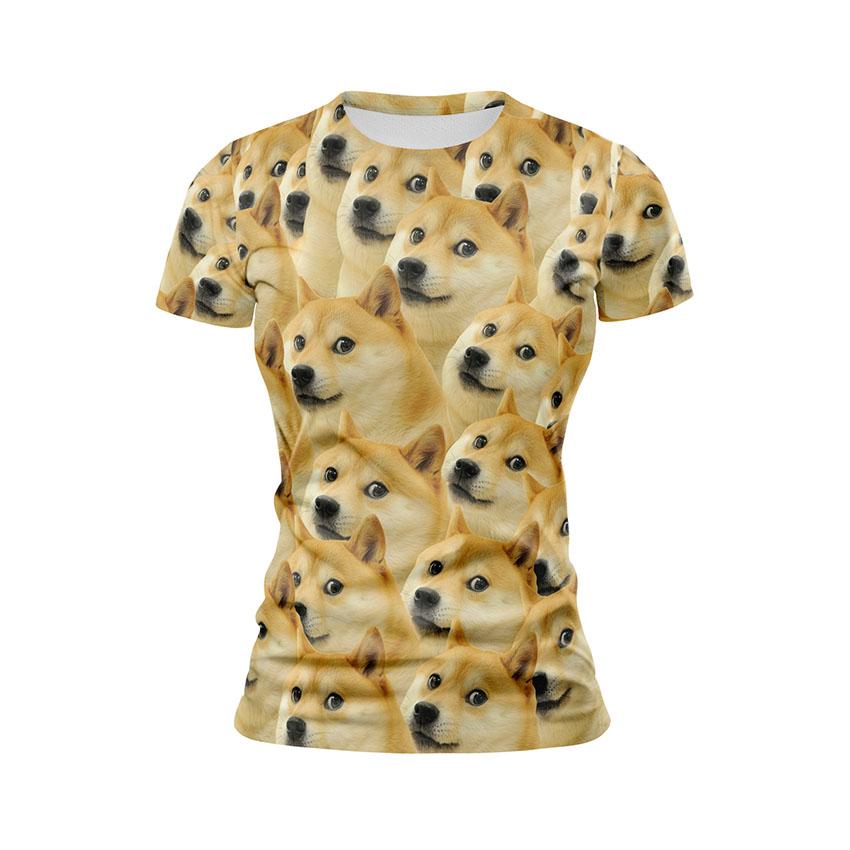 Футболка жіноча спортивна з принтом «Доге. Шиба-іну. Мем. Doge. Shiba inu. Meme»