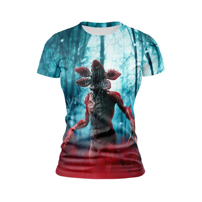 Футболка жіноча спортивна з принтом «Дивні дива. Демогоргон. Stranger Things. Demogorgon»