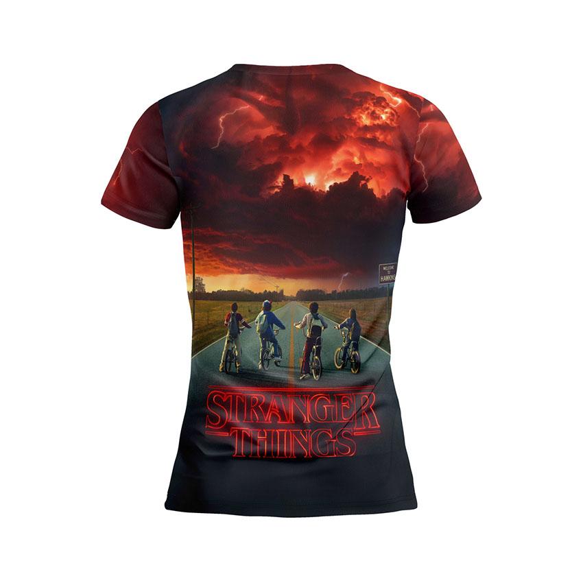Футболка жіноча спортивна з принтом «Дивні дива. Сильна команда. Stranger Things. Strong team»