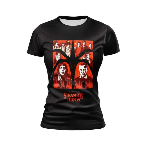 Футболка жіноча спортивна з принтом «Дивні дива. Темний світ. Stranger Things. Dark World»