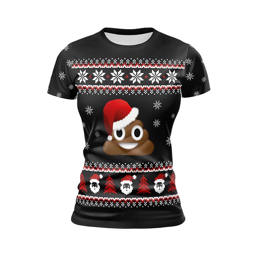 Футболка женская спортивная с принтом «Эмодзи. Праздничный юмор. Emoji. Festive Humor»