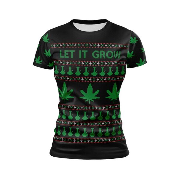 Футболка жіноча спортивна з принтом «Канабіс. Святкові веселощі. Cannabis. Holiday Cheer»