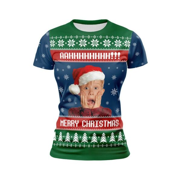 Футболка женская спортивная с принтом «Кевин Маккалистер. Один дома. Неожиданный праздник. Kevin McCallister. Home Alone. Unexpected Holiday»