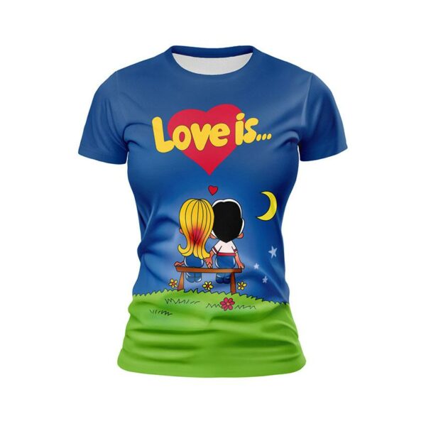 Футболка жіноча спортивна з принтом «Кохання це... Love Is...»
