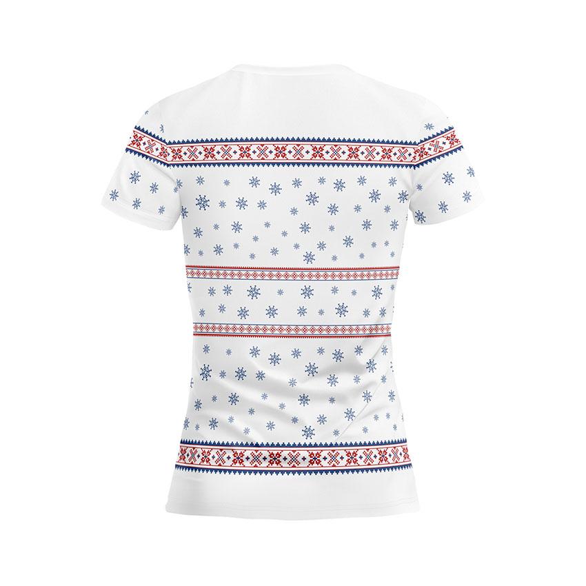 Футболка жіноча спортивна з принтом «Святкова компанія. Новорічна вечірка. Festive Crew. Happy New Year Party»