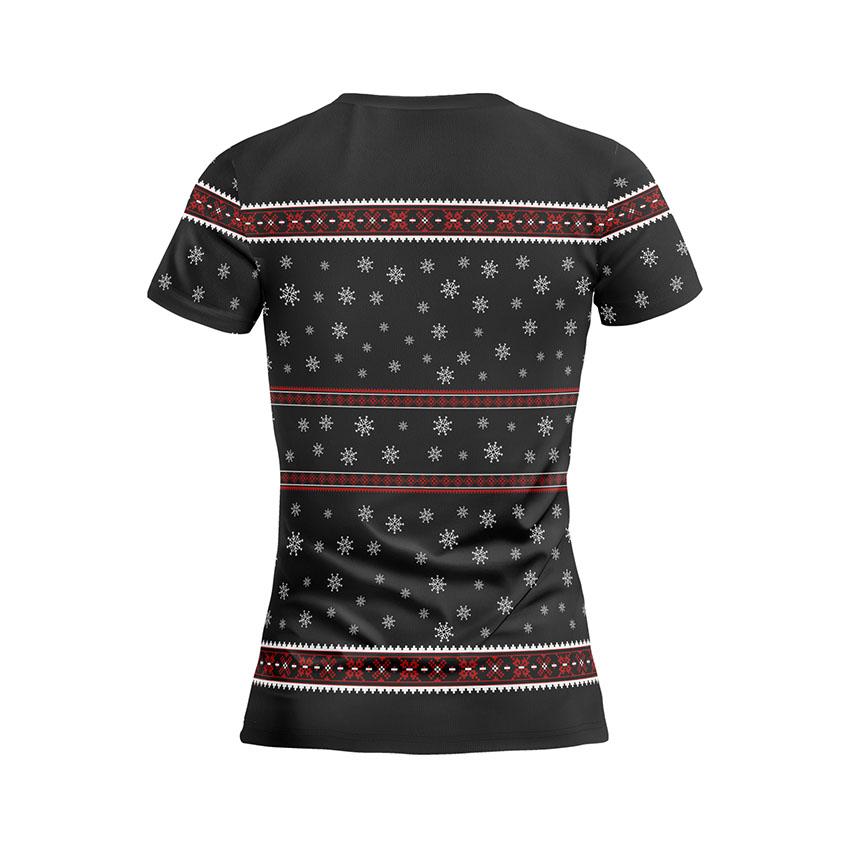 Футболка жіноча спортивна з принтом «Святкова компанія. Новорічна вечірка. Festive Crew. Happy New Year Party»