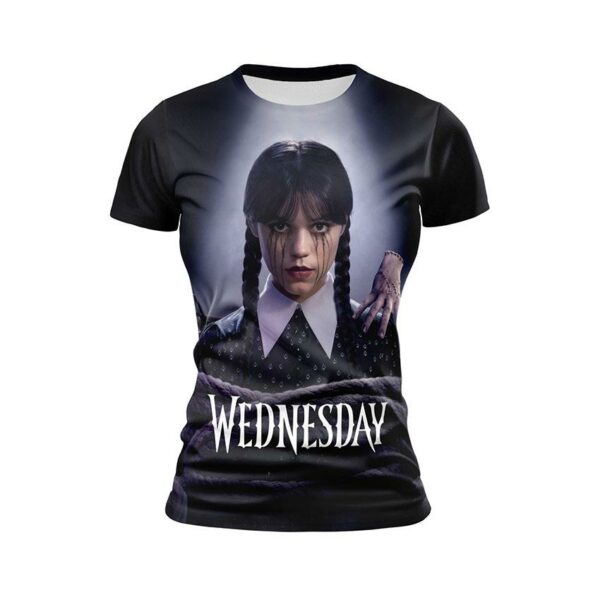 Футболка жіноча спортивна з принтом «Венздей. Похмура краса. Wednesday. Gloomy Beauty»