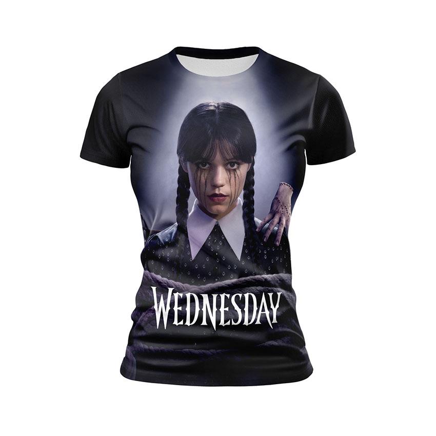 Футболка жіноча спортивна з принтом «Венздей. Похмура краса. Wednesday. Gloomy Beauty»