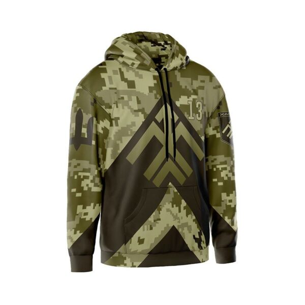 Худи мужское с принтом «13-я бригада оперативного назначения НГУ «Хартия». Камуфляж. Camouflage»