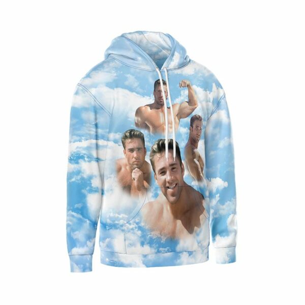 Худі чоловіче з принтом «Біллі Геррінґтон. Хмари сили. Billy Herrington. Clouds of Strength»