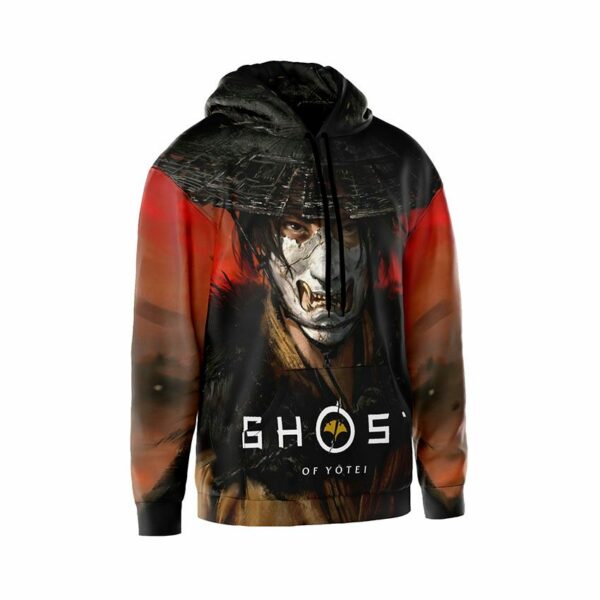 Худі чоловіче з принтом «Привид Йотей. Дух битви. Ghost of Yotei. Spirit of Battle»