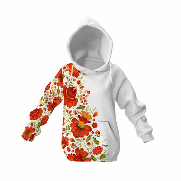 Худі дитяче з принтом «Квіти. Петриківка. Flowers. Petrykivka»