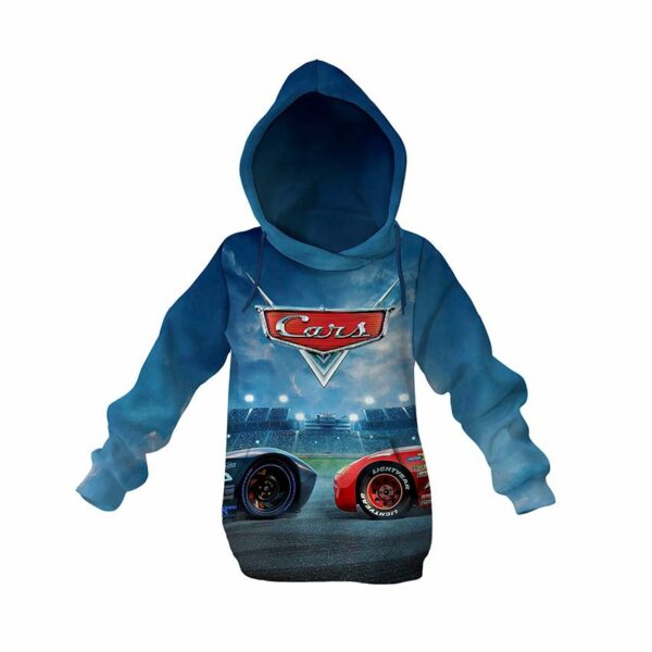 Худі дитяче з принтом «Тачки. Блискавка проти Шторма. Cars. Lightning vs Storm»