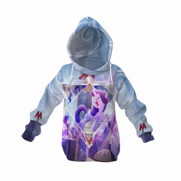 Худи детское с принтом «Мой маленький пони. Рарити. Кристальная магия. My Little Pony. Rarity. Crystal Magic»