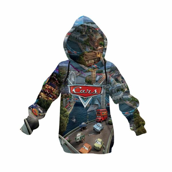 Худі дитяче з принтом «Тачки. Перегони в Лондоні. Cars. Racing in London»