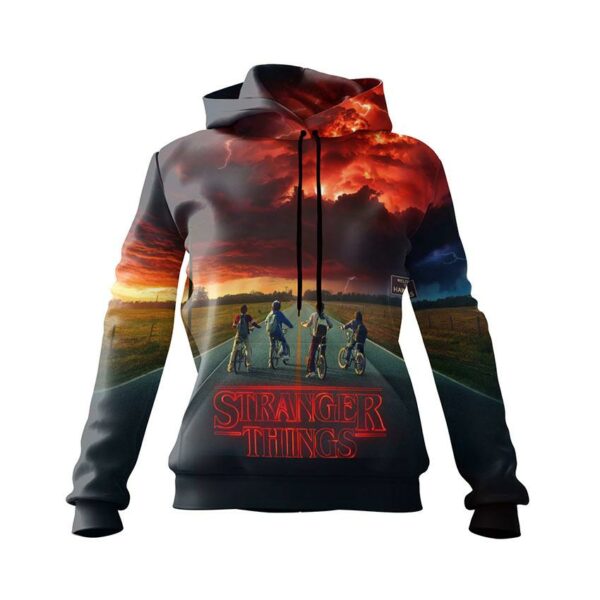 Худі жіноче з принтом «Дивні дива. Сильна команда. Stranger Things. Strong team»