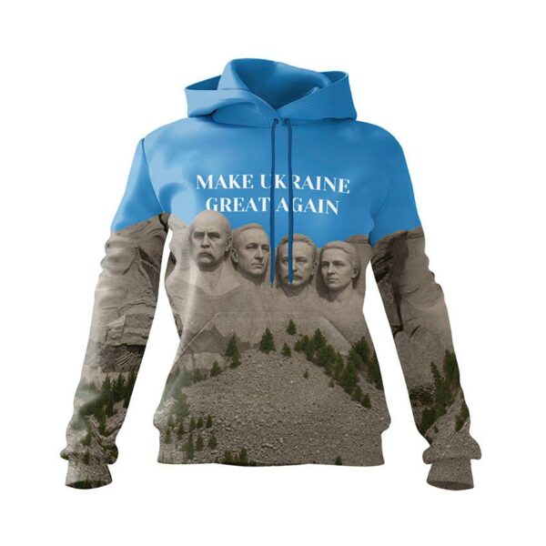 Худи женское с принтом «Герои Нации. Рашмор. Heroes of the Nation. Rushmore. Make Ukraine Great Again»