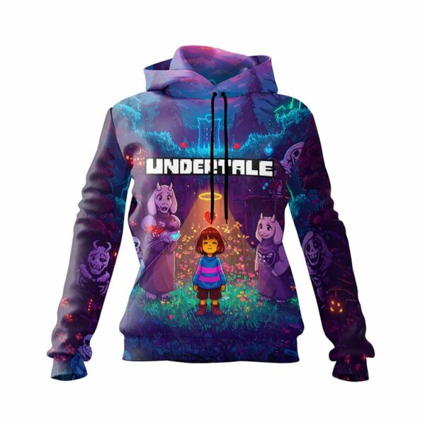Худи женское с принтом «Андертейл. Тайны подземного мира. Undertale. Mysteries of the underworld»